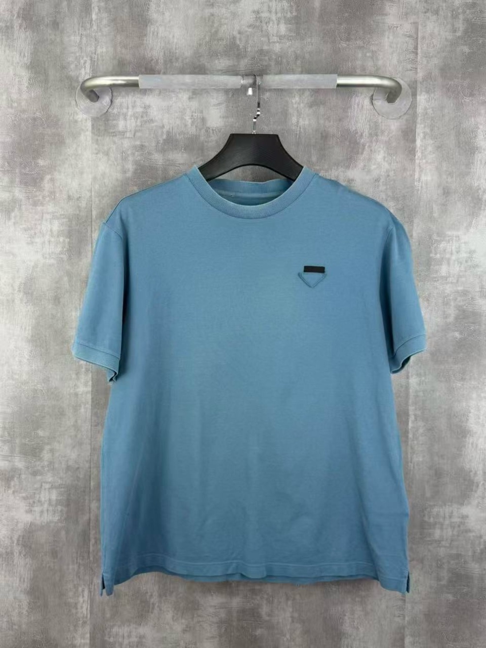 🚩steal Prada Sky Blue Crew Neck Short Sleeve Tee